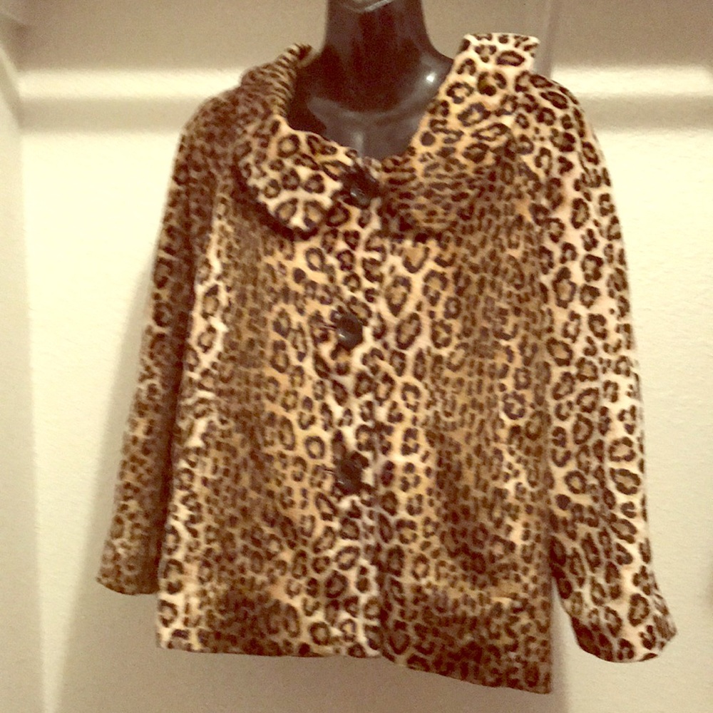 Leopard print peacoat fits like a medium